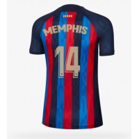 Barcelona Memphis Depay #14 Hjemmebanetrøje Dame 2022-23 Kortærmet